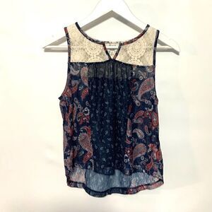 Sunset & Sixth tank top lace small blue
